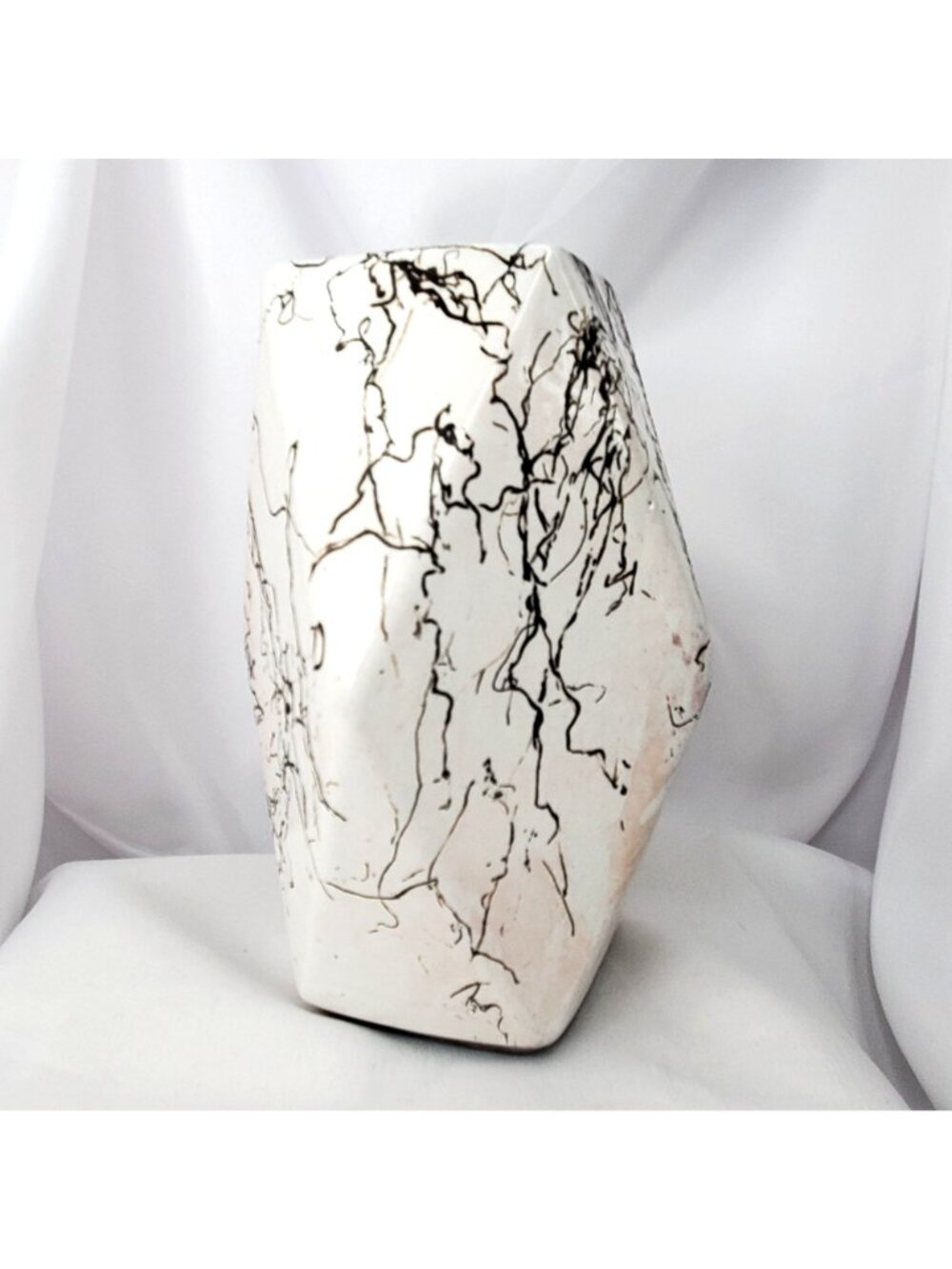 Raku Horse Hair Pottery Vase 7" by Cherie Ramsdell Dakota Bones Ltd South Dakota - Picture 4 of 11